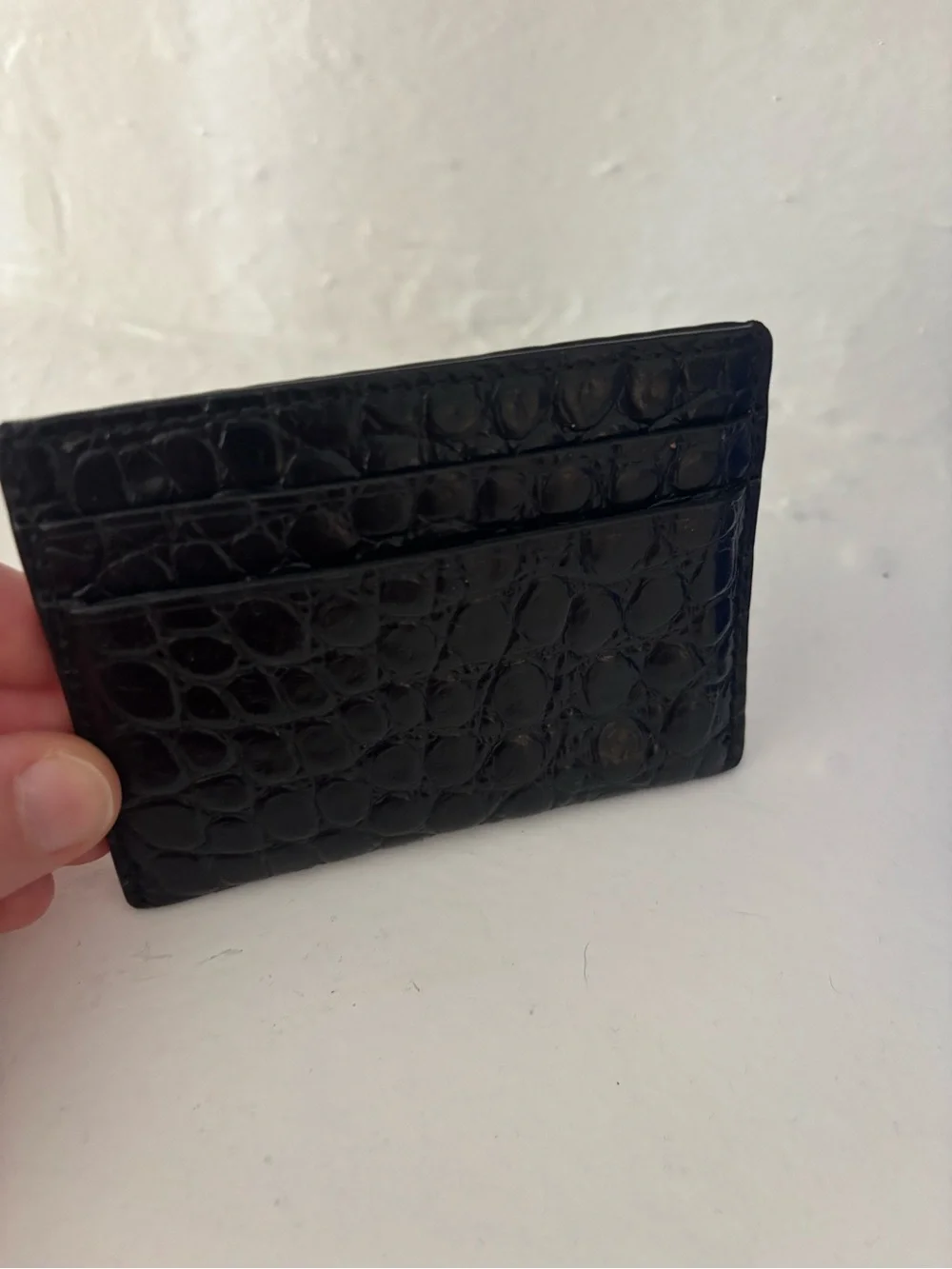 Tory Burch Croc Embossed Card Case
